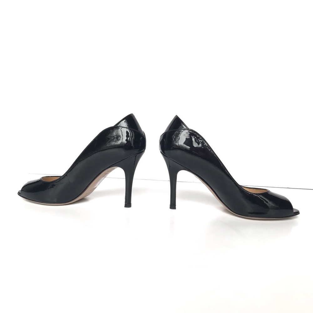 MaxMara Patent Leather Peep Toe Pumps, Heels 6